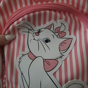 Pink and White Striped Cat Backpack